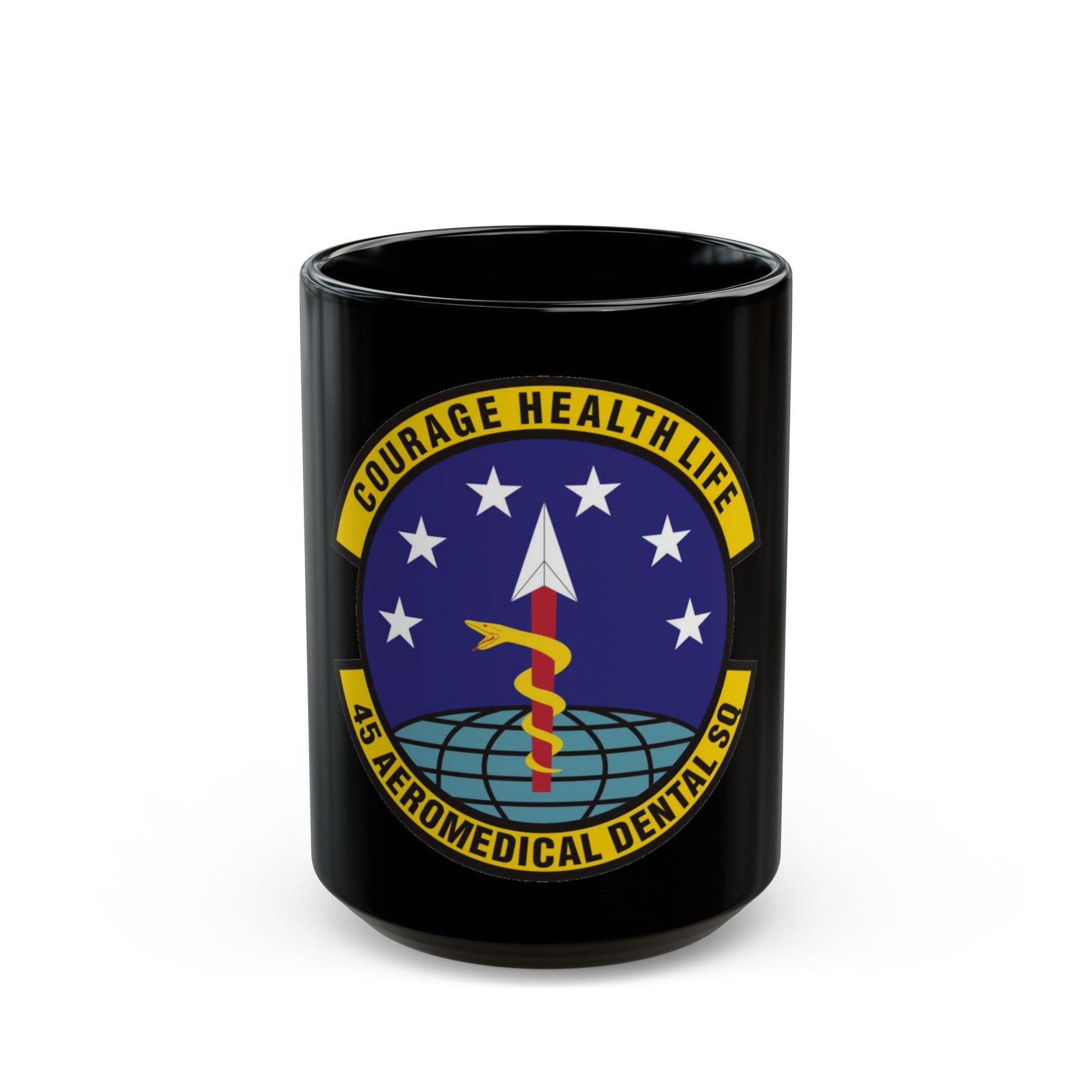 45th Aeromedical Dental Squadron (U.S. Air Force) Black Coffee Mug-15oz-The Sticker Space