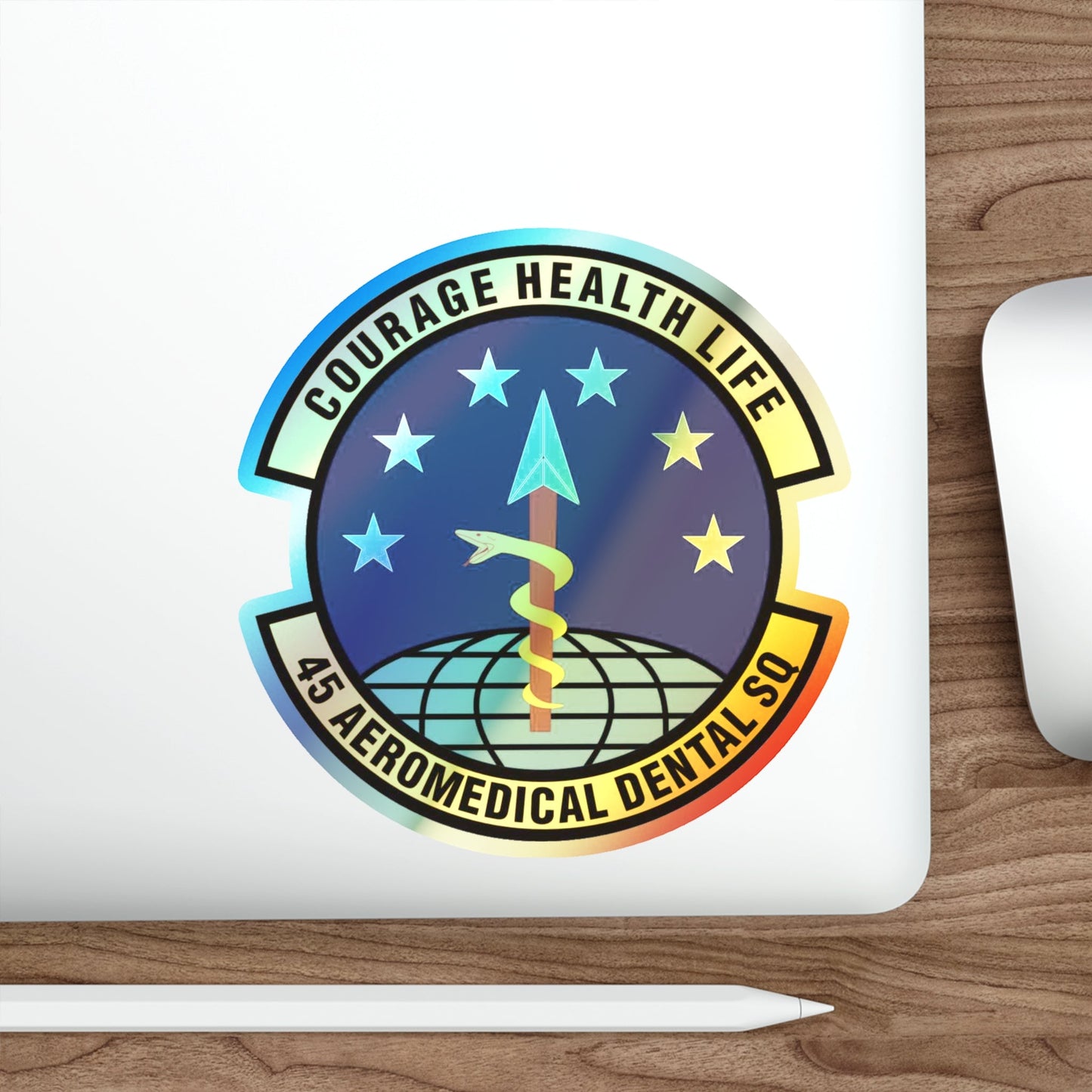 45th Aeromedical Dental Squadron (U.S. Air Force) Holographic STICKER Die-Cut Vinyl Decal-The Sticker Space