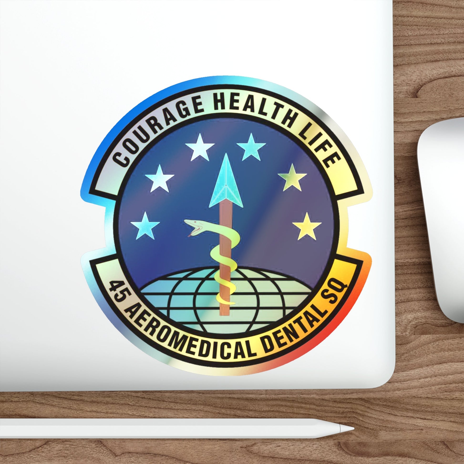 45th Aeromedical Dental Squadron (U.S. Air Force) Holographic STICKER Die-Cut Vinyl Decal-The Sticker Space