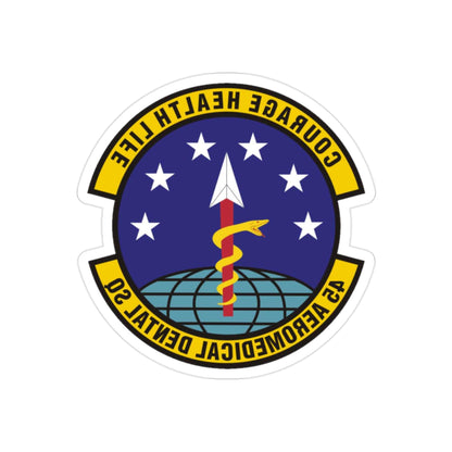 45th Aeromedical Dental Squadron (U.S. Air Force) REVERSE PRINT Transparent STICKER-2" × 2"-The Sticker Space