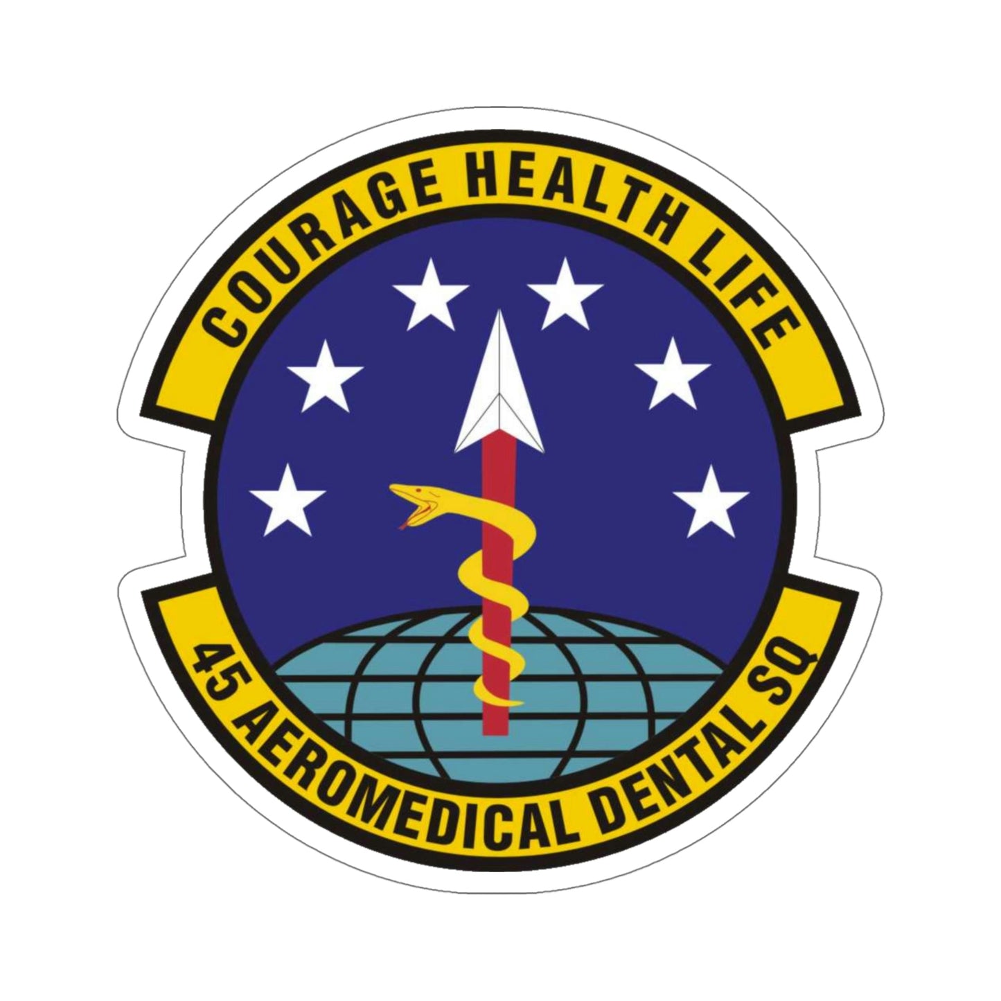 45th Aeromedical Dental Squadron (U.S. Air Force) STICKER Vinyl Die-Cut Decal-5 Inch-The Sticker Space