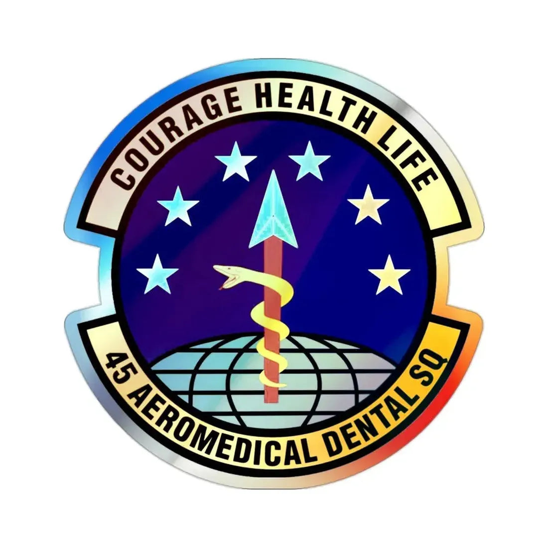 45th Aeromedical Dental Squadron (U.S. Air Force) Holographic STICKER Die-Cut Vinyl Decal - The Sticker Space