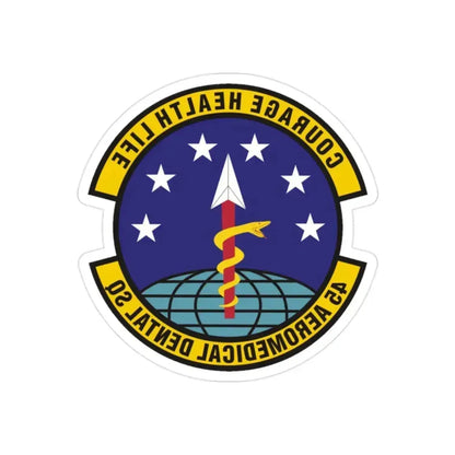 45th Aeromedical Dental Squadron (U.S. Air Force) REVERSE PRINT Transparent Die-Cut STICKER 2 Inch Die-Cut Transparent - The Sticker Space