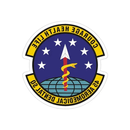 45th Aeromedical Dental Squadron (U.S. Air Force) REVERSE PRINT Transparent Die-Cut STICKER 6 Inch Die-Cut Transparent - The Sticker Space