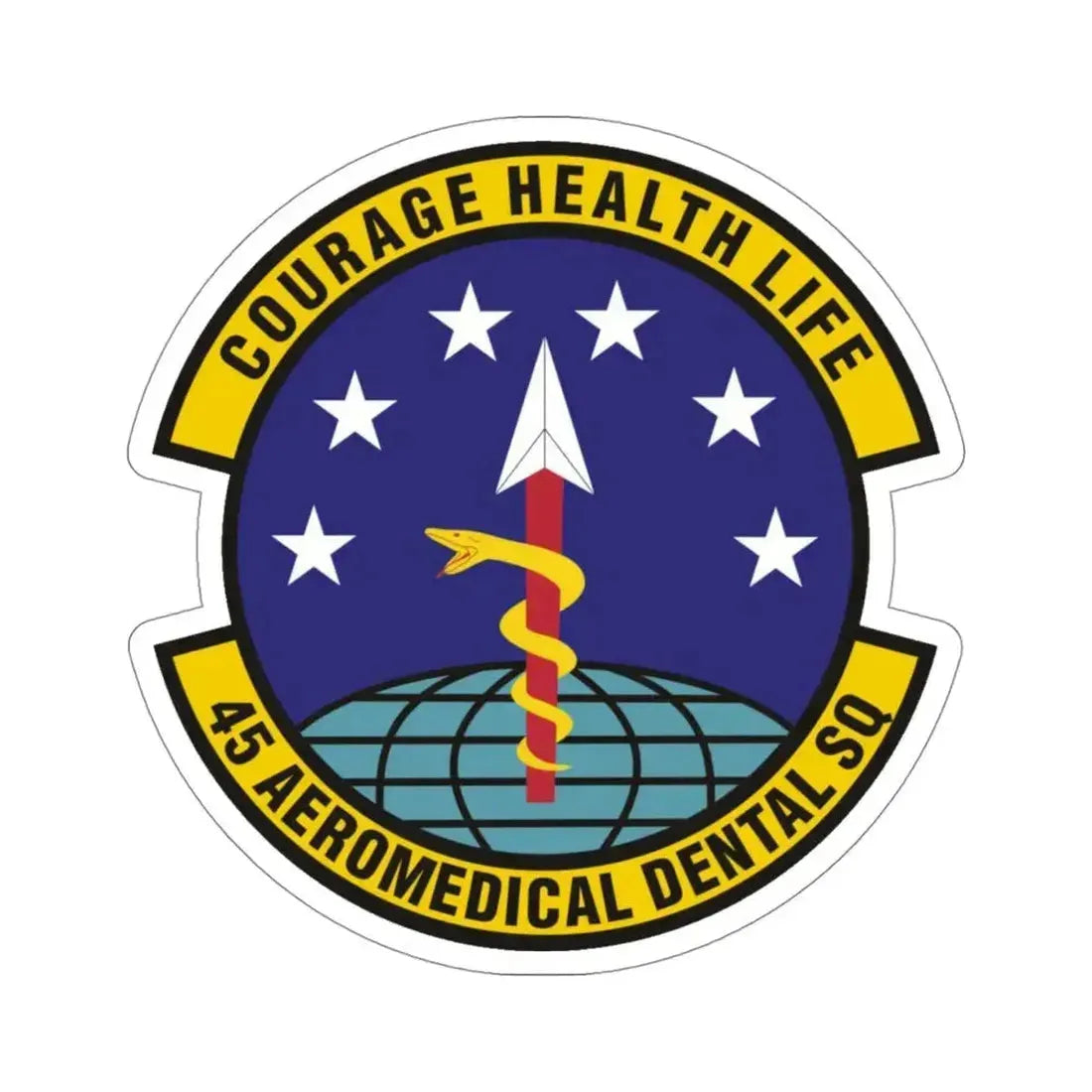 45th Aeromedical Dental Squadron (U.S. Air Force) STICKER Vinyl Die-Cut Decal 4 Inch - The Sticker Space
