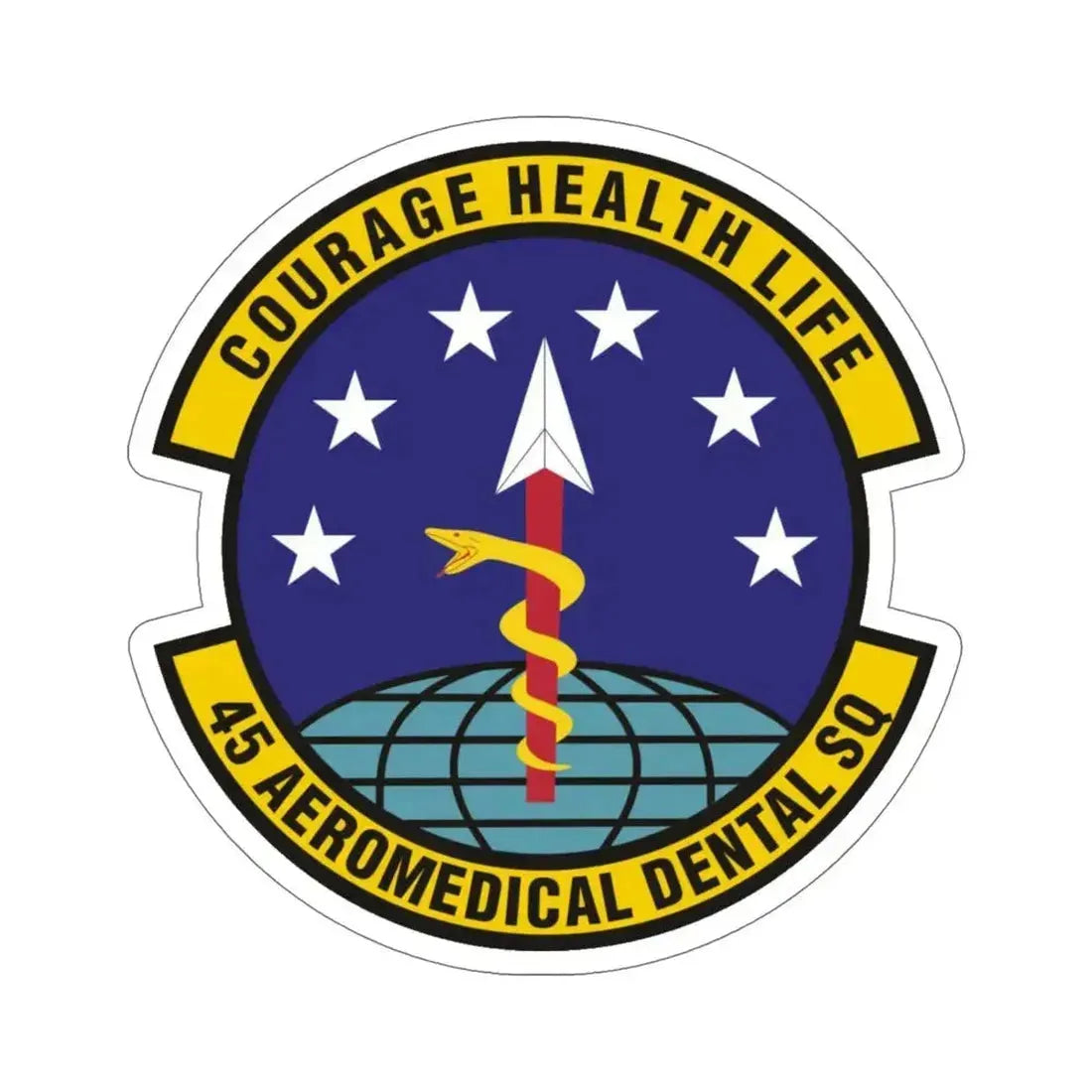 45th Aeromedical Dental Squadron (U.S. Air Force) STICKER Vinyl Die-Cut Decal 6 Inch - The Sticker Space