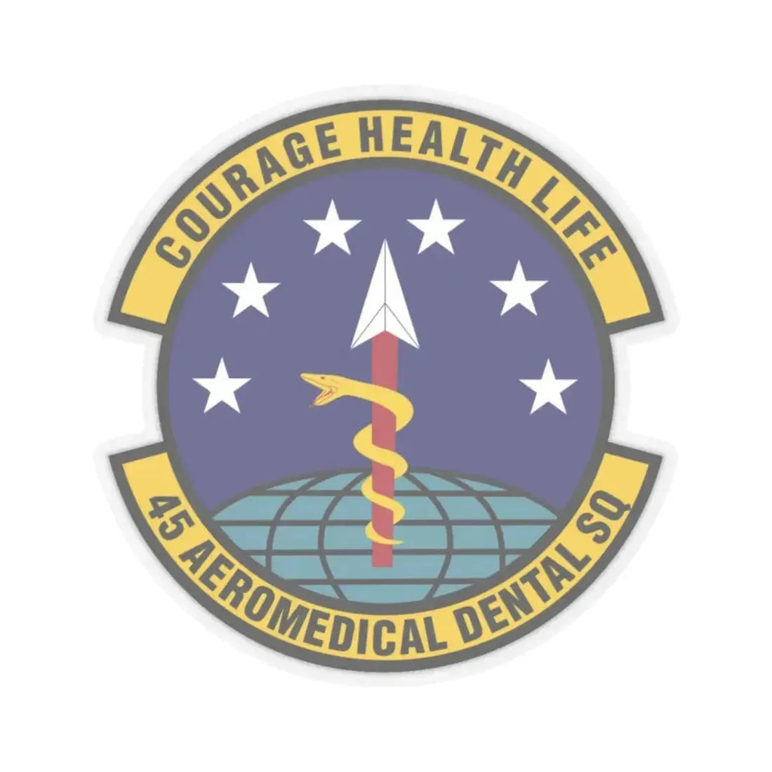 45th Aeromedical Dental Squadron (U.S. Air Force) STICKER Vinyl Kiss-Cut Decal 6 Inch Transparent - The Sticker Space