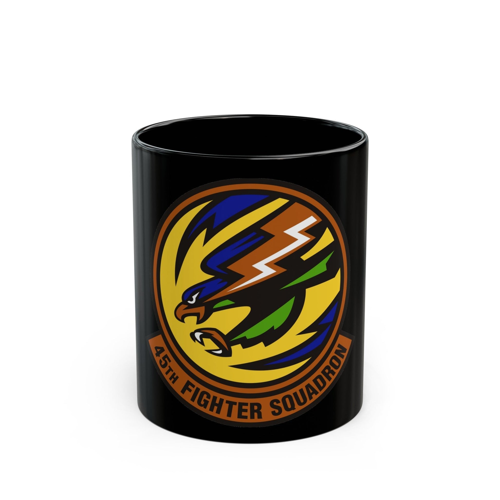 45th Fighter Squadron (U.S. Air Force) Black Coffee Mug-11oz-The Sticker Space