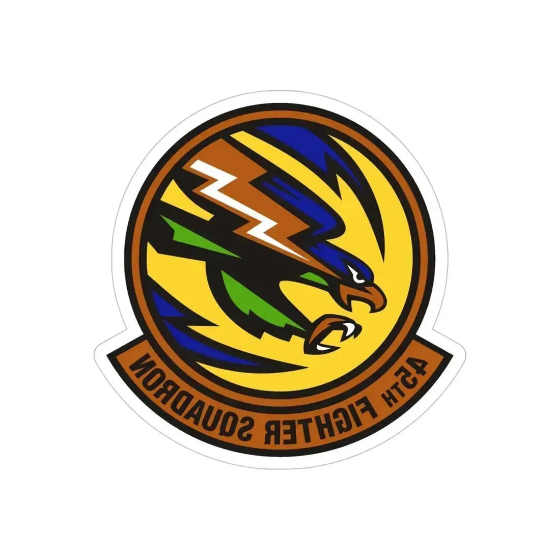 45th Fighter Squadron (U.S. Air Force) REVERSE PRINT Transparent Die-Cut STICKER 5 Inch Die-Cut Transparent - The Sticker Space