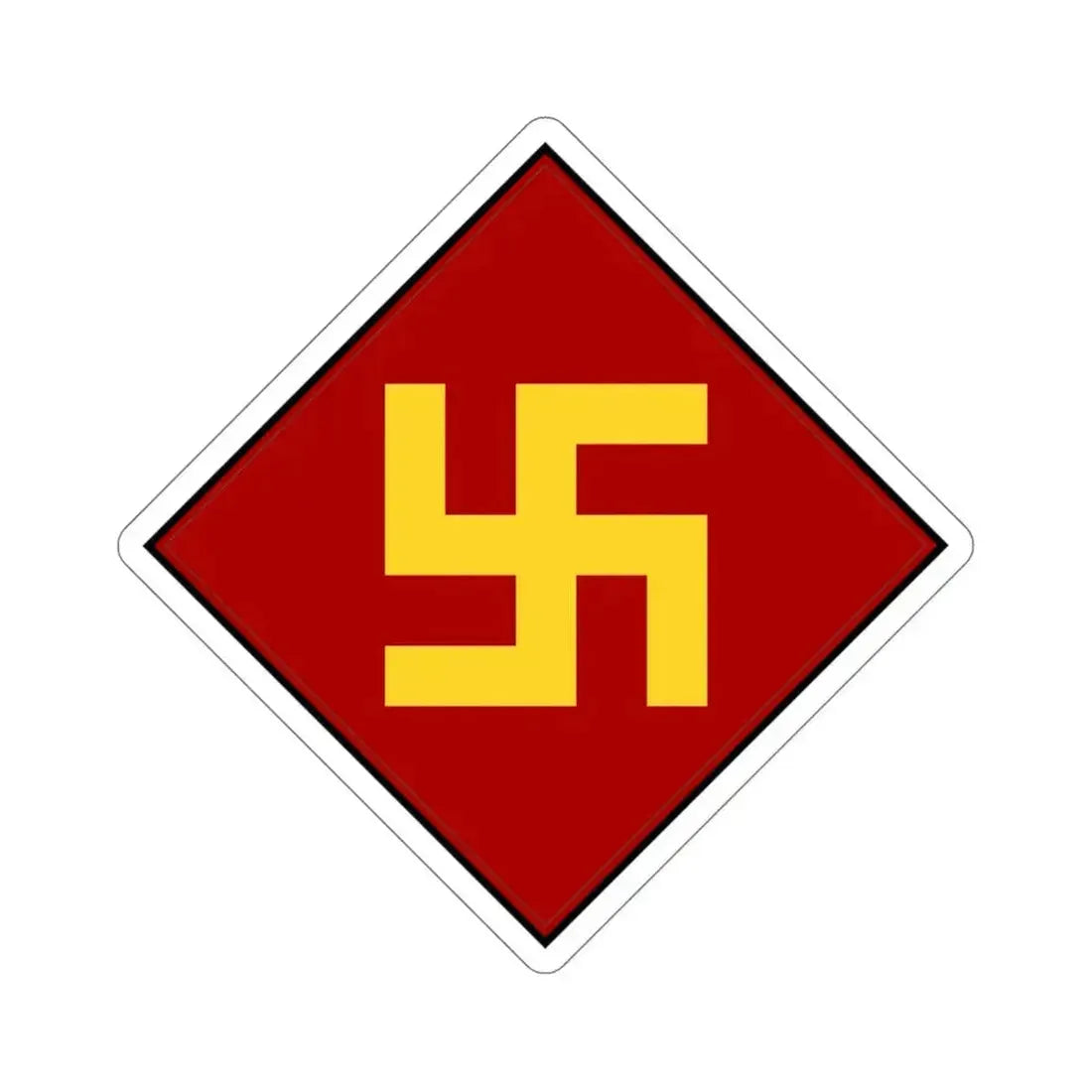 45th Infantry Division 1924-1939 Pre-1930's Swastika (U.S. Army) STICKER Vinyl Die-Cut Decal 4 Inch - The Sticker Space