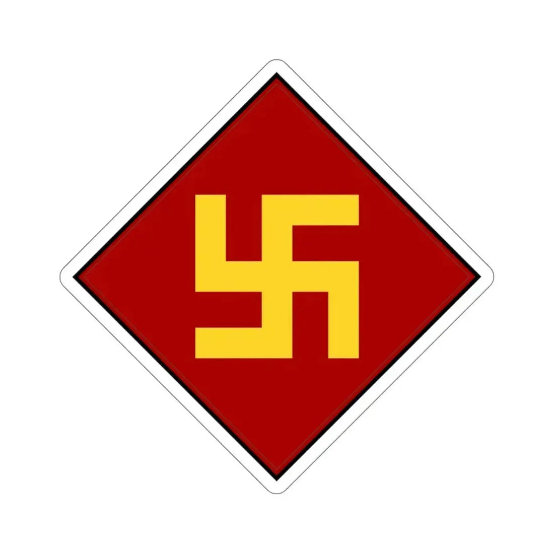 45th Infantry Division 1924-1939 Pre-1930's Swastika (U.S. Army) STICKER Vinyl Die-Cut Decal 4 Inch - The Sticker Space