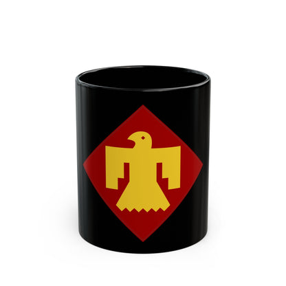 45th Infantry insignia thunderbird (U.S. Army) Black Coffee Mug-11oz-The Sticker Space