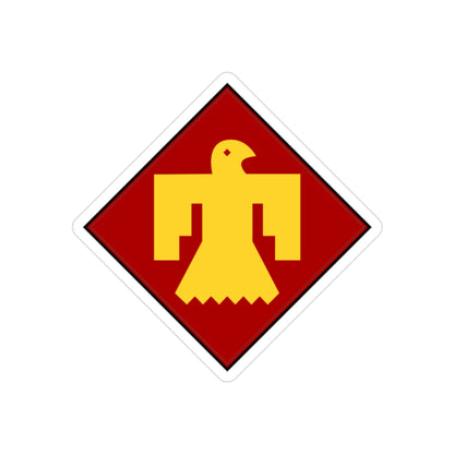 45th Infantry insignia thunderbird (U.S. Army) REVERSE PRINT Transparent STICKER-2" × 2"-The Sticker Space