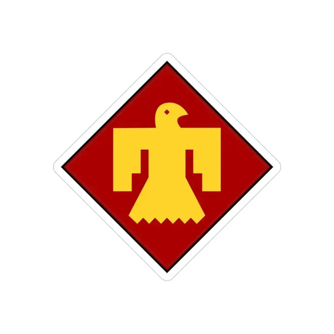 45th Infantry insignia thunderbird (U.S. Army) REVERSE PRINT Transparent Die-Cut STICKER 3 Inch Die-Cut Transparent - The Sticker Space