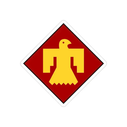 45th Infantry insignia thunderbird (U.S. Army) REVERSE PRINT Transparent Die-Cut STICKER 3 Inch Die-Cut Transparent - The Sticker Space