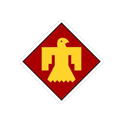 45th Infantry insignia thunderbird (U.S. Army) REVERSE PRINT Transparent Die-Cut STICKER 5 Inch Die-Cut Transparent - The Sticker Space