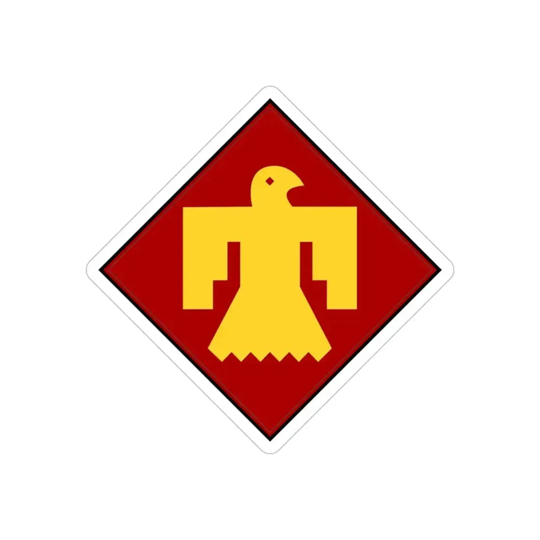 45th Infantry insignia thunderbird (U.S. Army) REVERSE PRINT Transparent Die-Cut STICKER - The Sticker Space