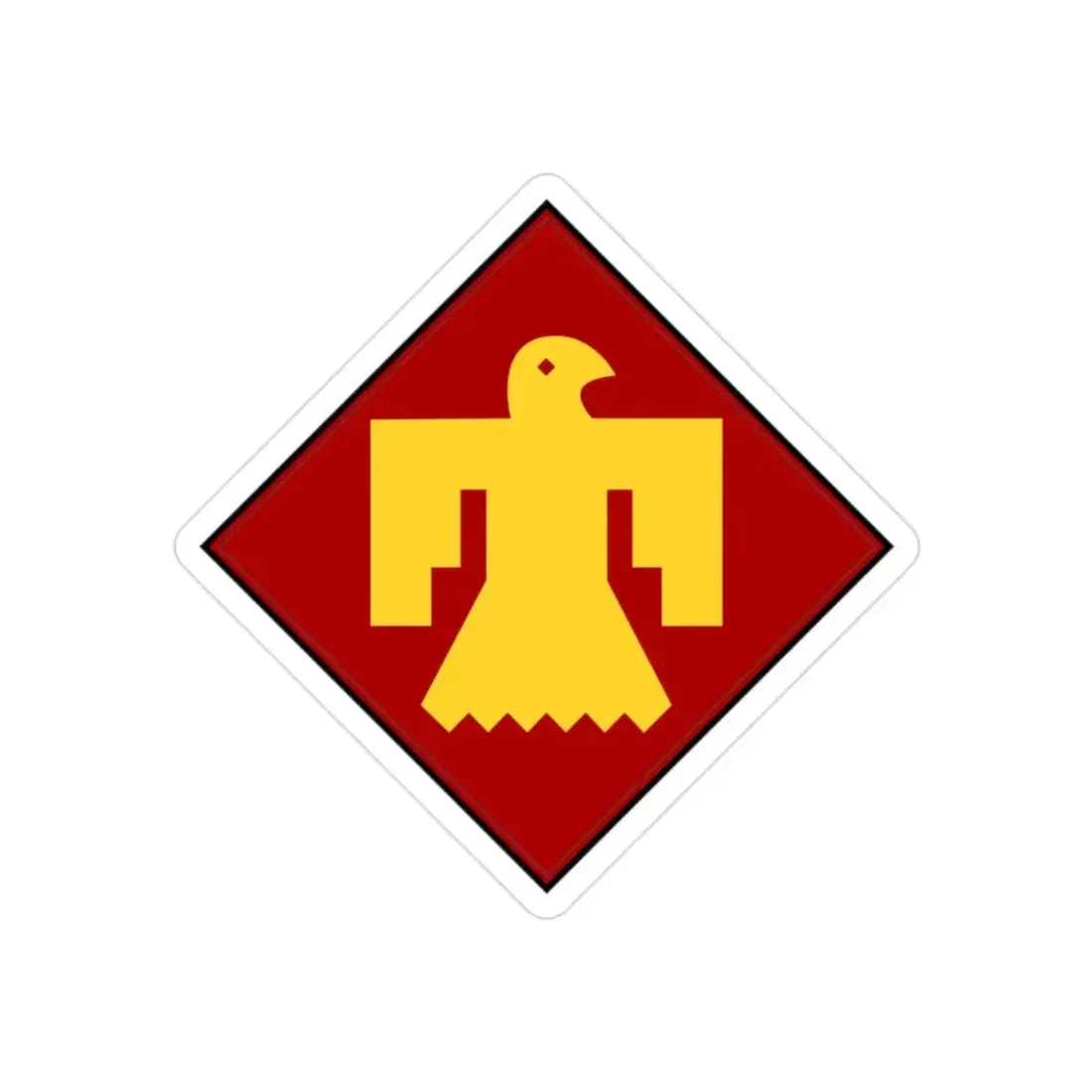 45th Infantry insignia thunderbird (U.S. Army) REVERSE PRINT Transparent Die-Cut STICKER - The Sticker Space