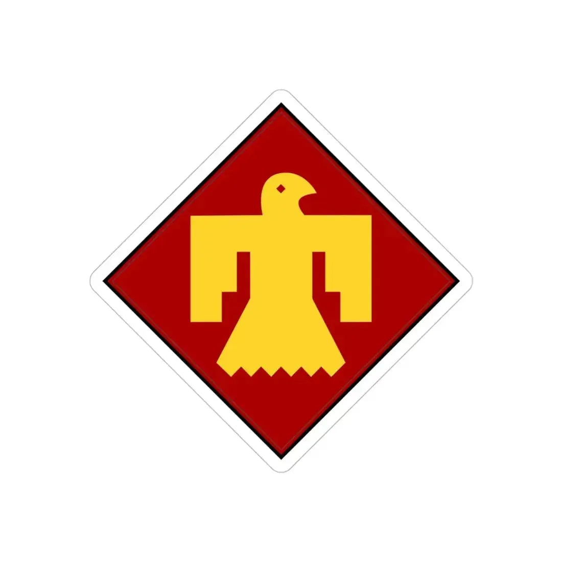 45th Infantry insignia thunderbird (U.S. Army) REVERSE PRINT Transparent Die-Cut STICKER - The Sticker Space