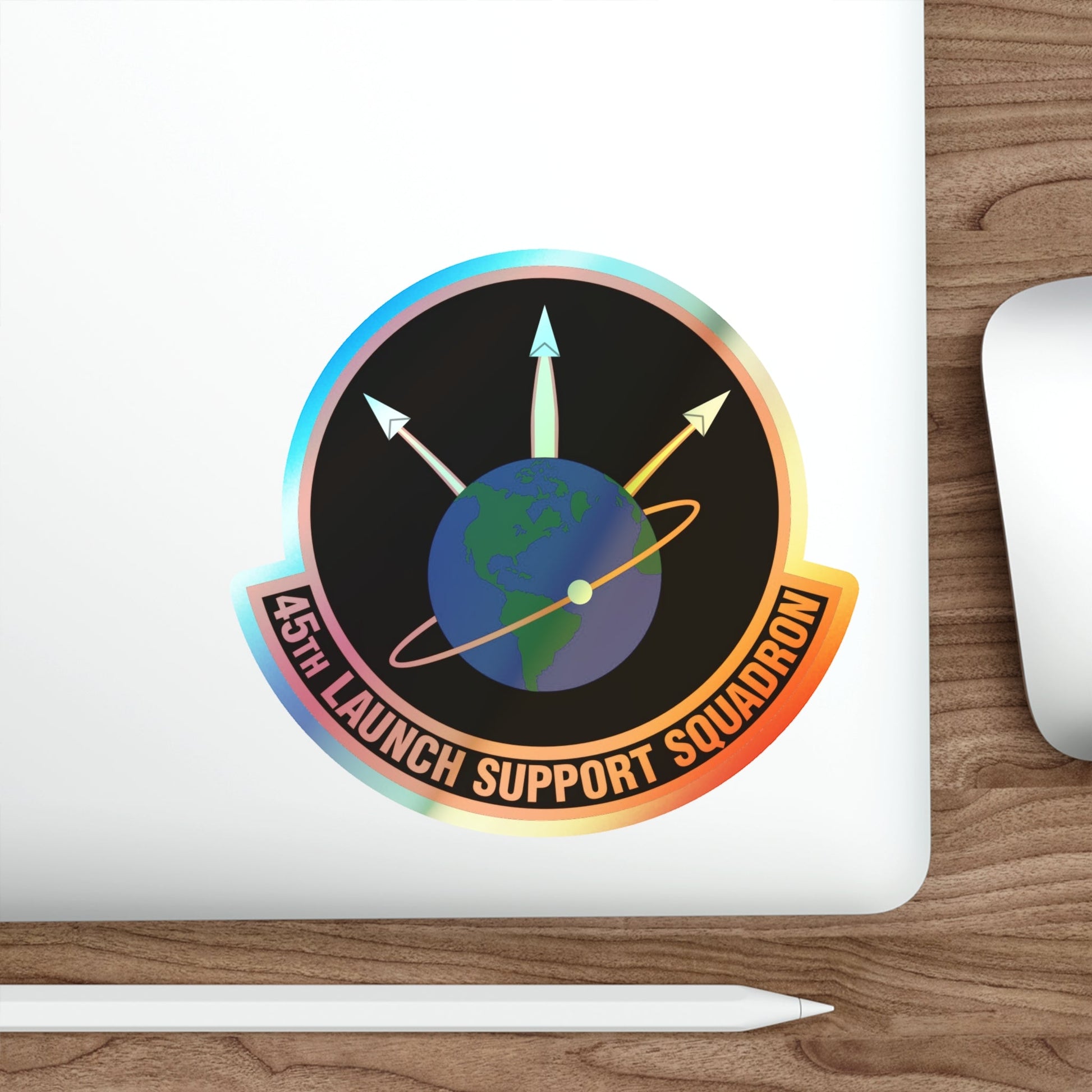 45th Launch Support Squadron (U.S. Air Force) Holographic STICKER Die-Cut Vinyl Decal-The Sticker Space