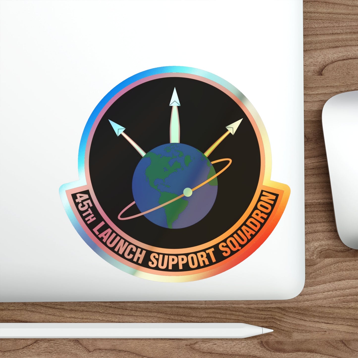 45th Launch Support Squadron (U.S. Air Force) Holographic STICKER Die-Cut Vinyl Decal-The Sticker Space