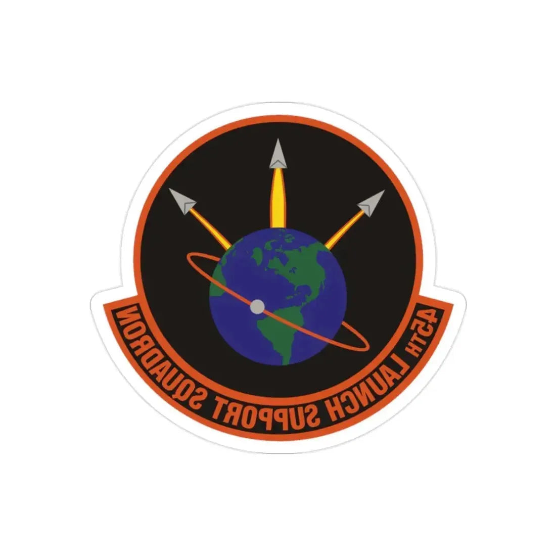 45th Launch Support Squadron (U.S. Air Force) REVERSE PRINT Transparent Die-Cut STICKER - The Sticker Space