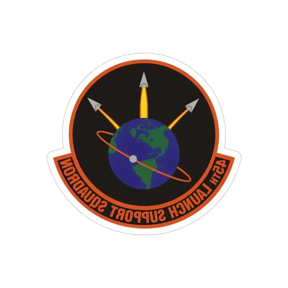 45th Launch Support Squadron (U.S. Air Force) REVERSE PRINT Transparent Die-Cut STICKER - The Sticker Space