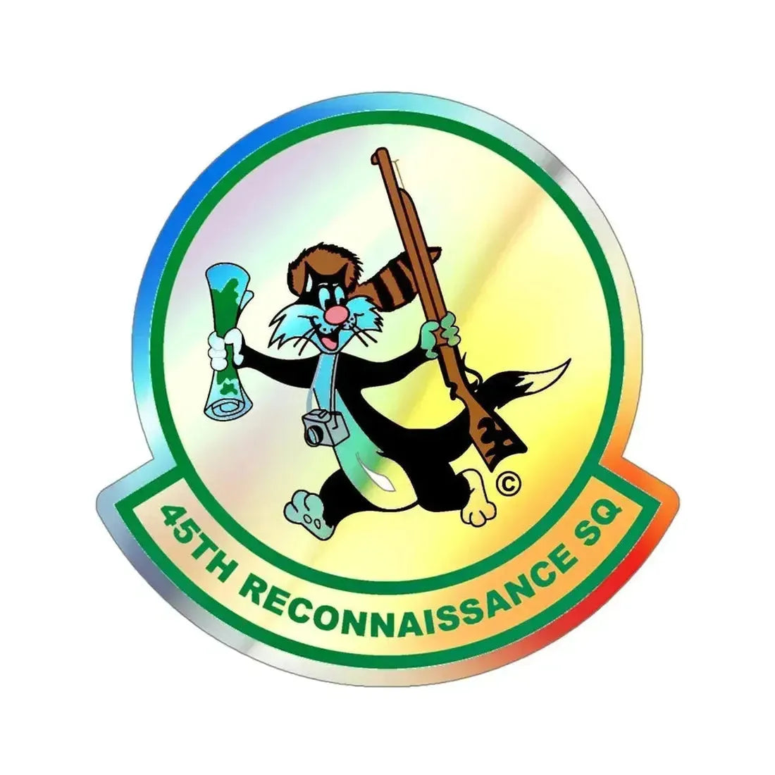45th Reconnaissance SQ (U.S. Air Force) Holographic STICKER Die-Cut Vinyl Decal 4 Inch Holographic - The Sticker Space