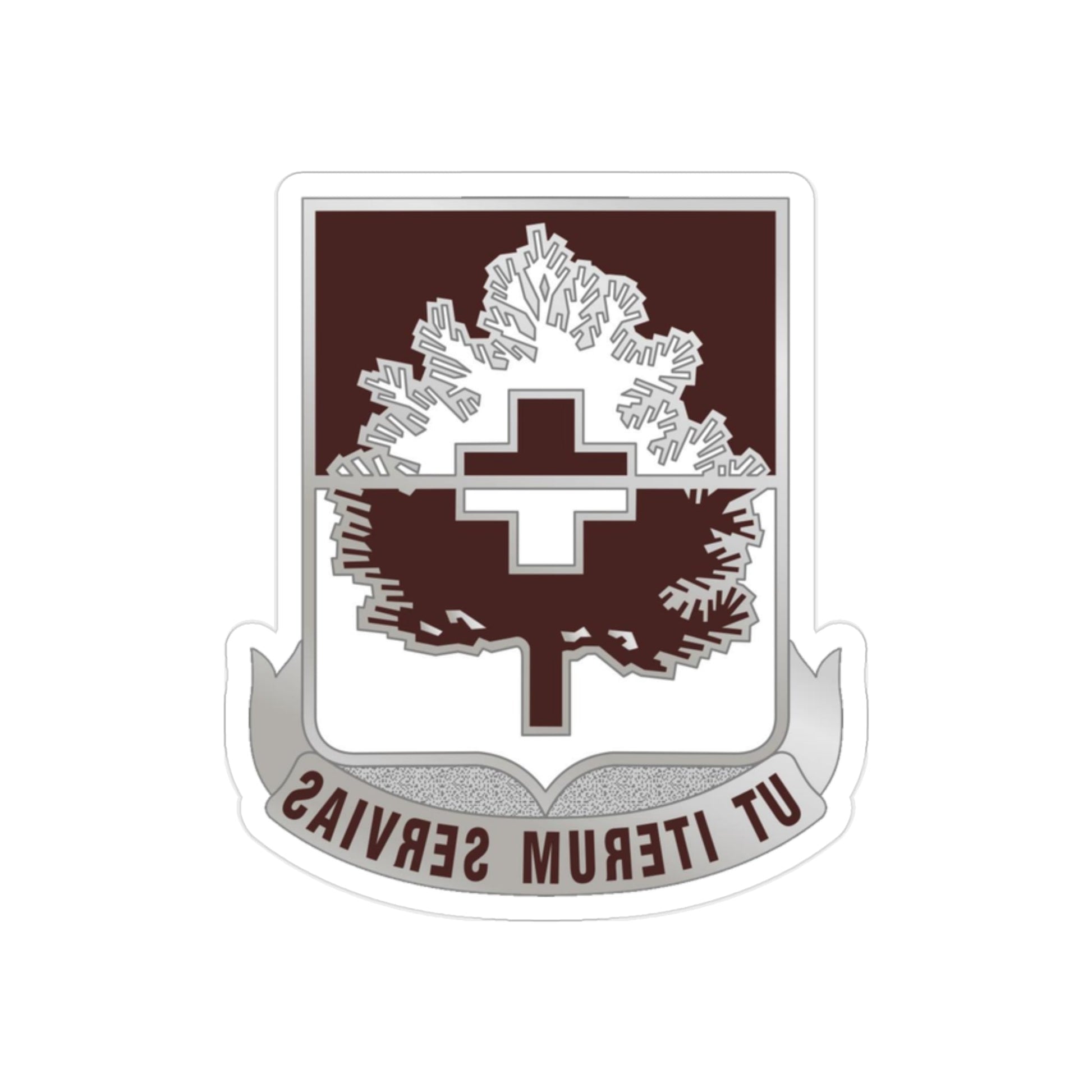 46 Medical Battalion (U.S. Army) REVERSE PRINT Transparent STICKER-2" × 2"-The Sticker Space