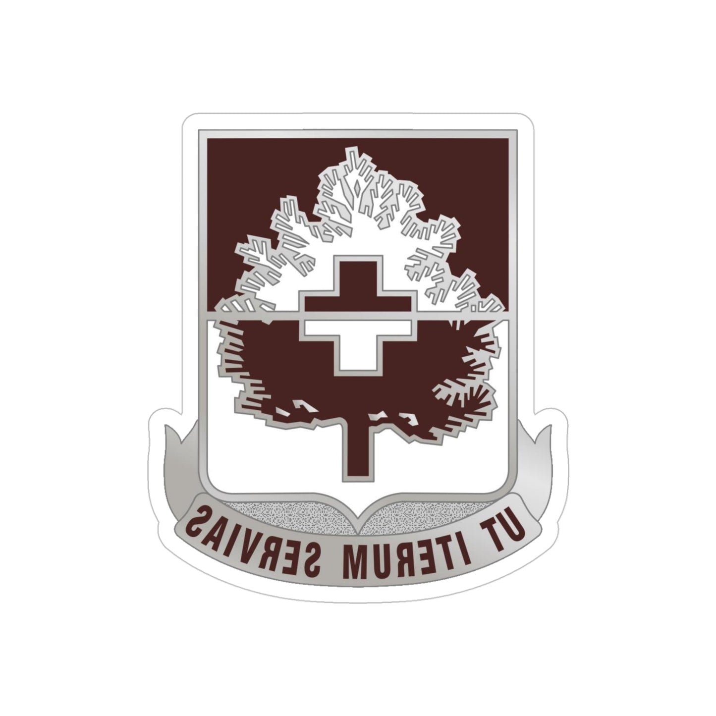 46 Medical Battalion (U.S. Army) REVERSE PRINT Transparent STICKER-4" × 4"-The Sticker Space