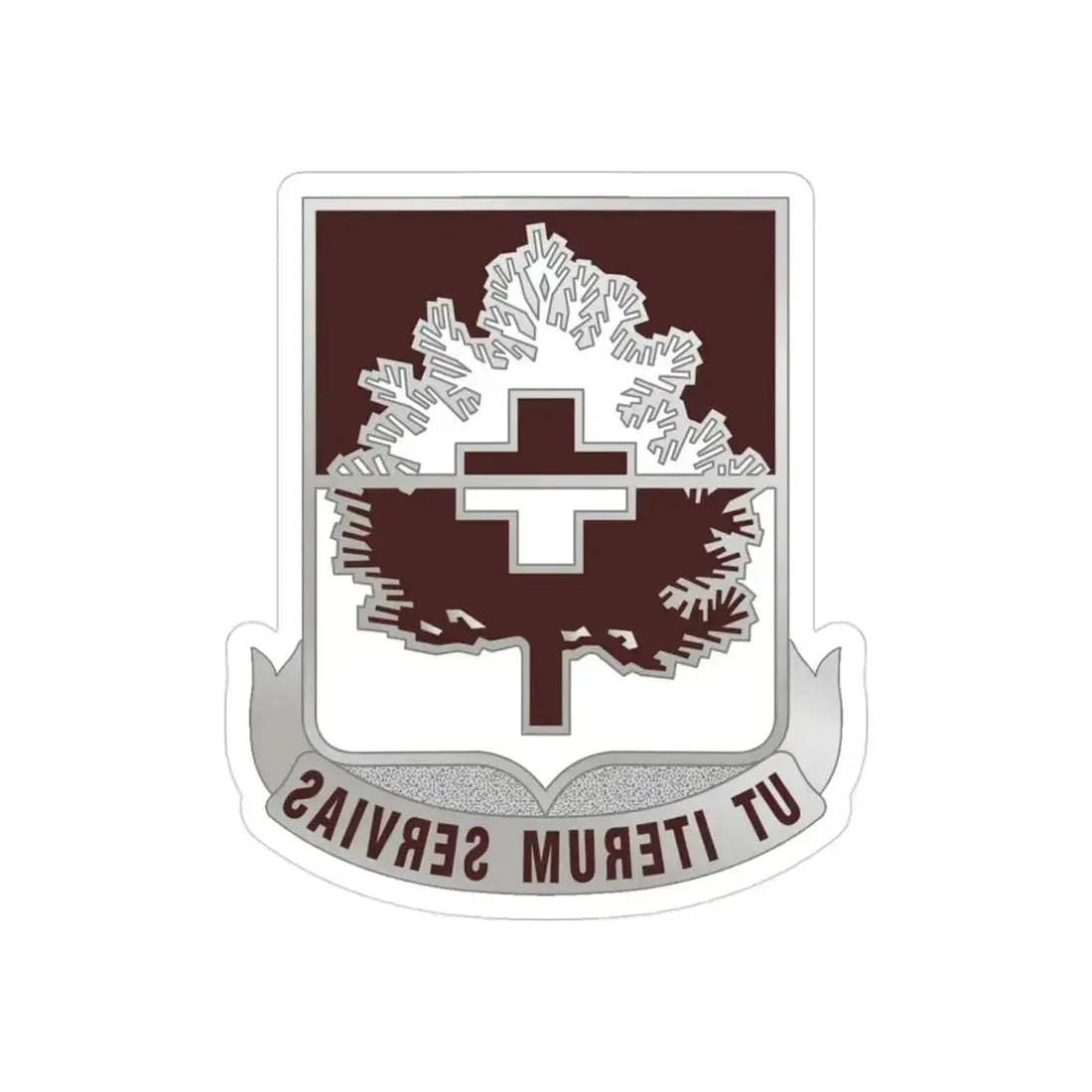 46 Medical Battalion (U.S. Army) REVERSE PRINT Transparent Die-Cut STICKER 3 Inch Die-Cut Transparent - The Sticker Space