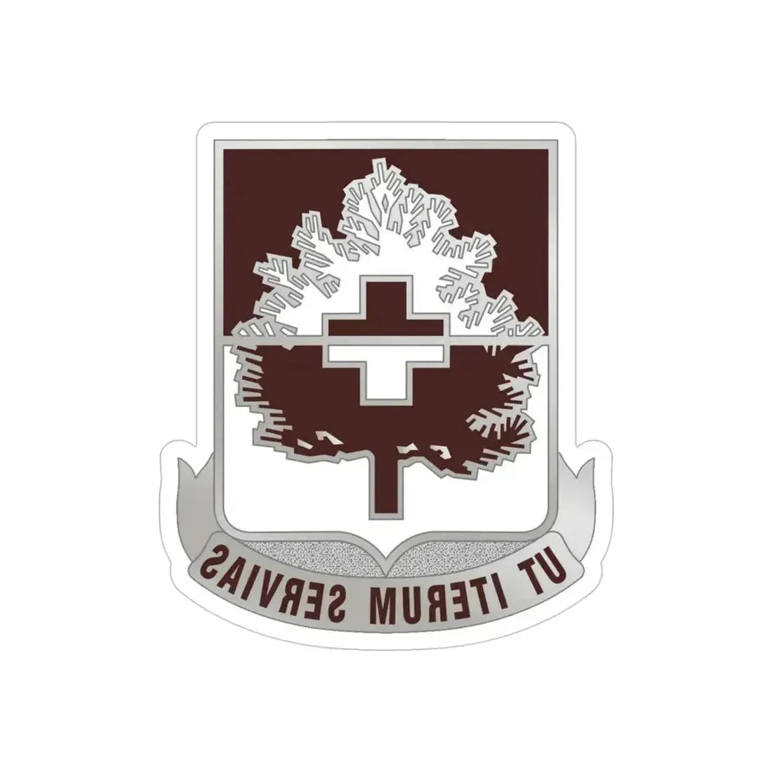 46 Medical Battalion (U.S. Army) REVERSE PRINT Transparent Die-Cut STICKER 4 Inch Die-Cut Transparent - The Sticker Space
