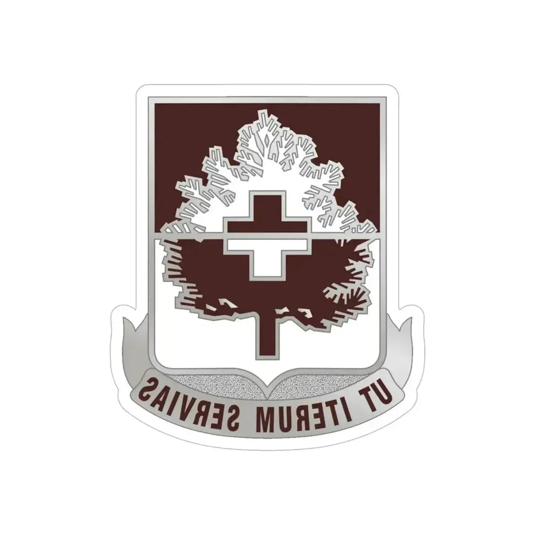 46 Medical Battalion (U.S. Army) REVERSE PRINT Transparent Die-Cut STICKER 5 Inch Die-Cut Transparent - The Sticker Space