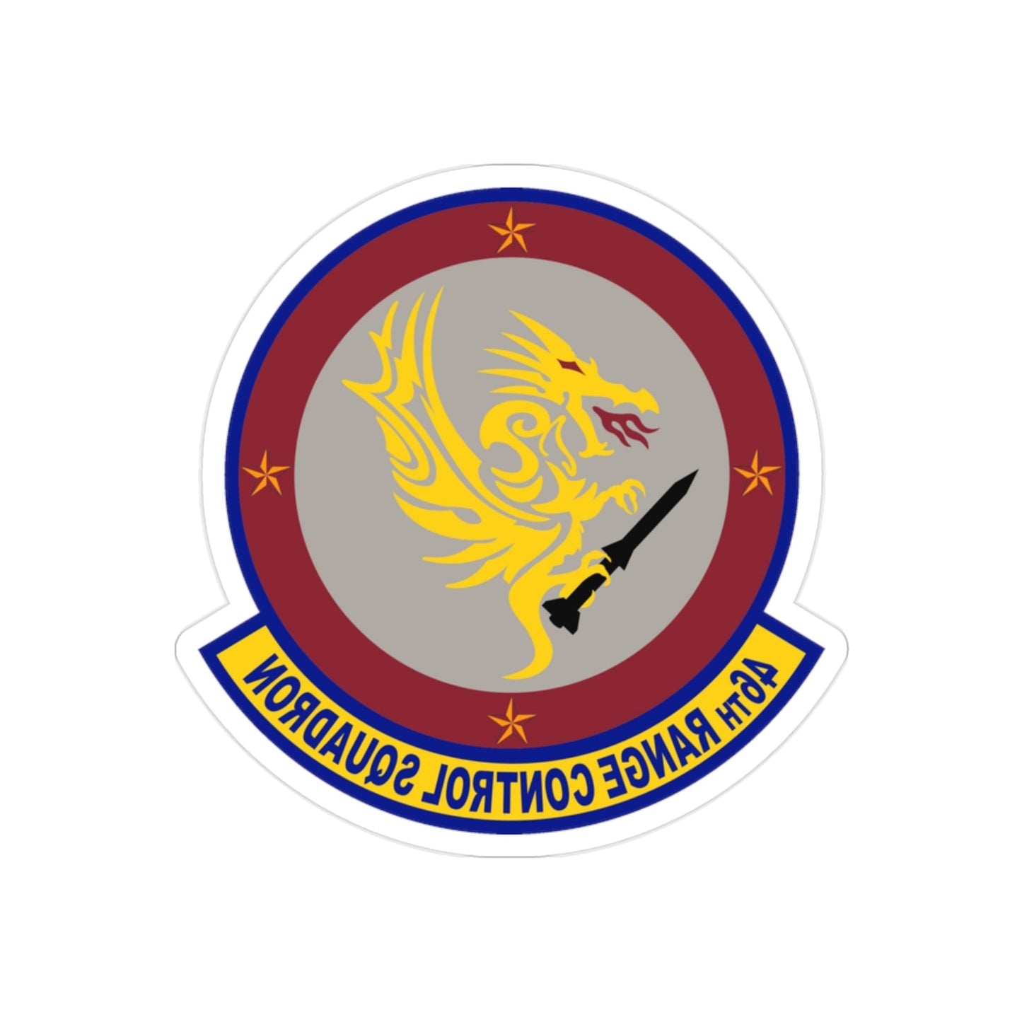 46 Range Control Squadron AFMC (U.S. Air Force) REVERSE PRINT Transparent STICKER-2" × 2"-The Sticker Space