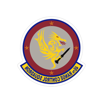 46 Range Control Squadron AFMC (U.S. Air Force) REVERSE PRINT Transparent STICKER-3" × 3"-The Sticker Space