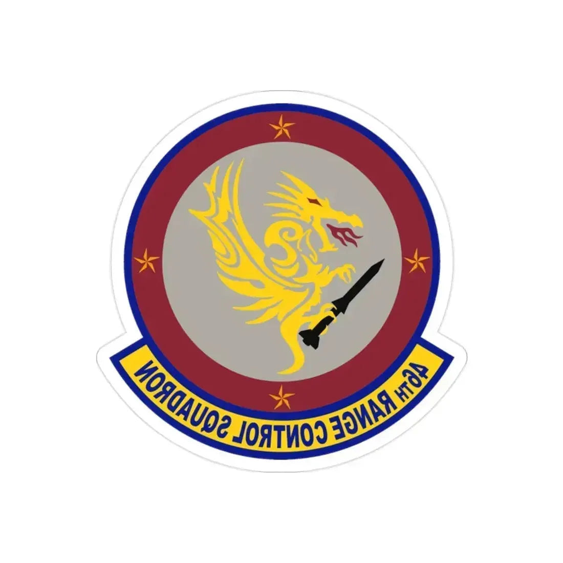 46 Range Control Squadron AFMC (U.S. Air Force) REVERSE PRINT Transparent Die-Cut STICKER 2 Inch Die-Cut Transparent - The Sticker Space