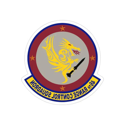 46 Range Control Squadron AFMC (U.S. Air Force) REVERSE PRINT Transparent Die-Cut STICKER 4 Inch Die-Cut Transparent - The Sticker Space