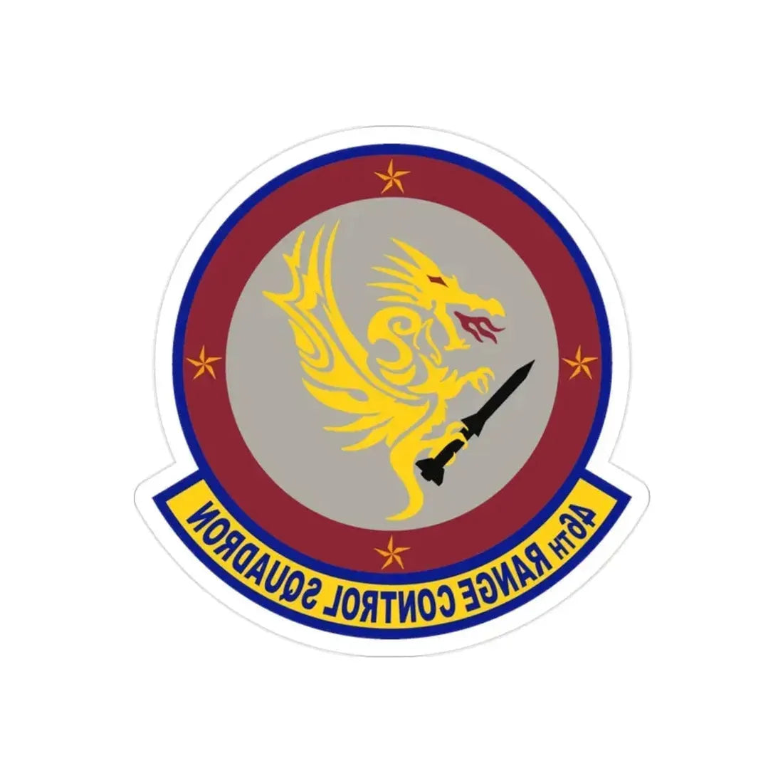 46 Range Control Squadron AFMC (U.S. Air Force) REVERSE PRINT Transparent Die-Cut STICKER - The Sticker Space