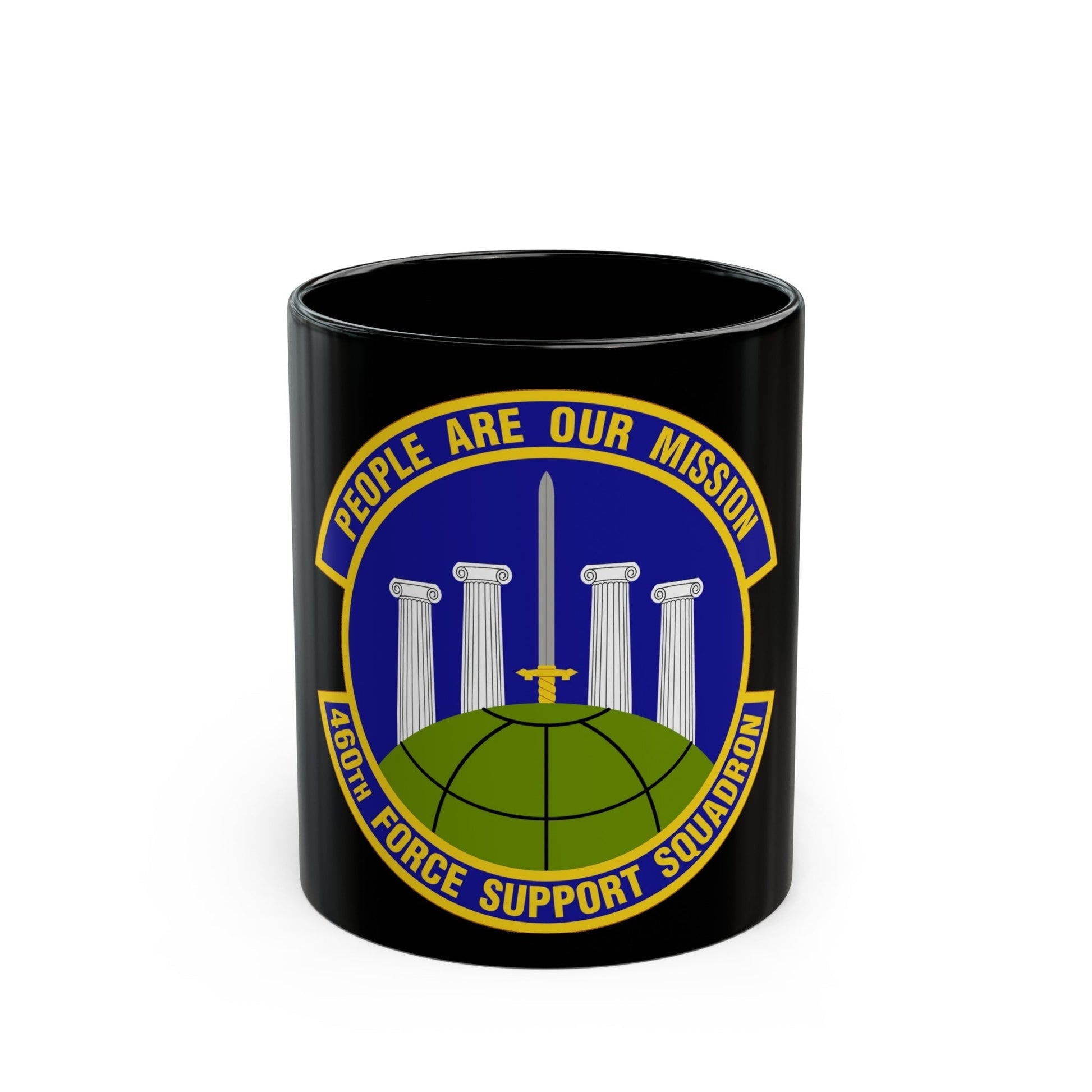 460 Force Support Squadron AFSPC (U.S. Air Force) Black Coffee Mug-11oz-The Sticker Space