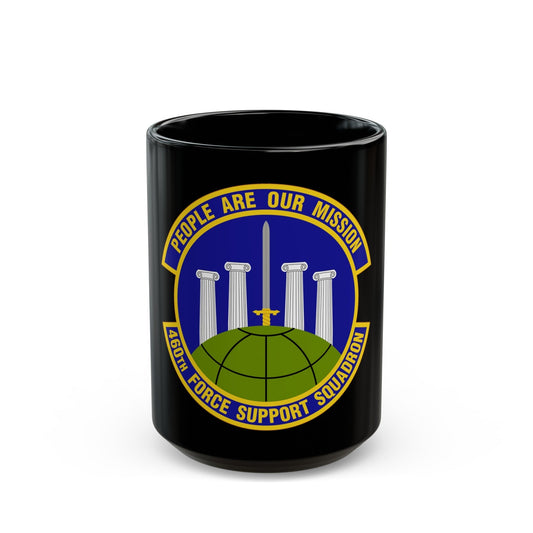 460 Force Support Squadron AFSPC (U.S. Air Force) Black Coffee Mug-15oz-The Sticker Space