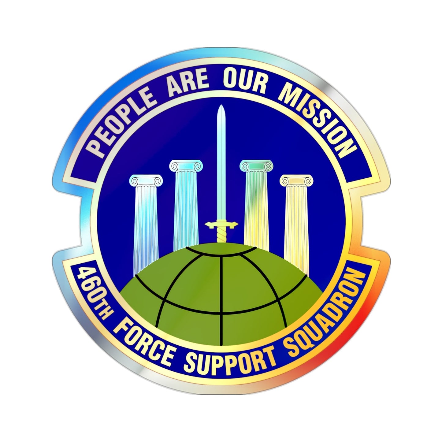 460 Force Support Squadron AFSPC (U.S. Air Force) Holographic STICKER Die-Cut Vinyl Decal-2 Inch-The Sticker Space