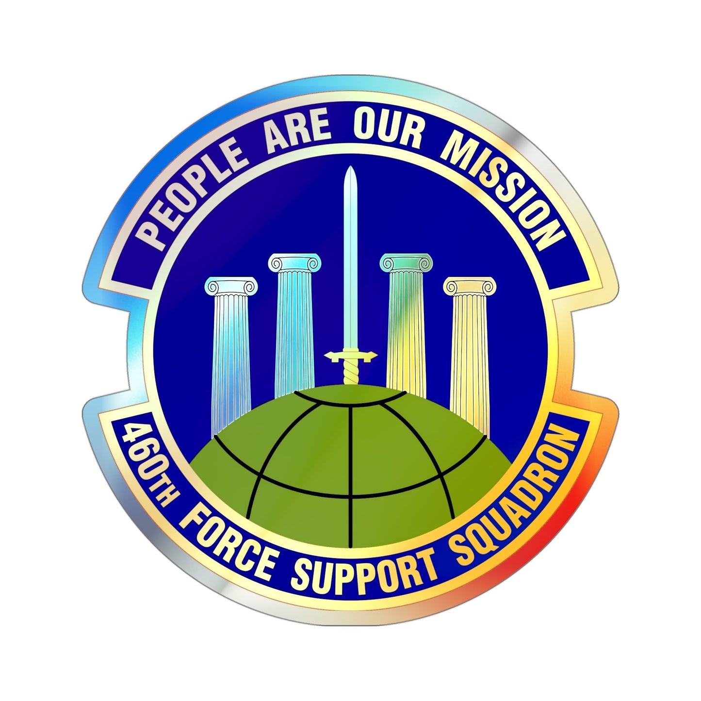 460 Force Support Squadron AFSPC (U.S. Air Force) Holographic STICKER Die-Cut Vinyl Decal-4 Inch-The Sticker Space