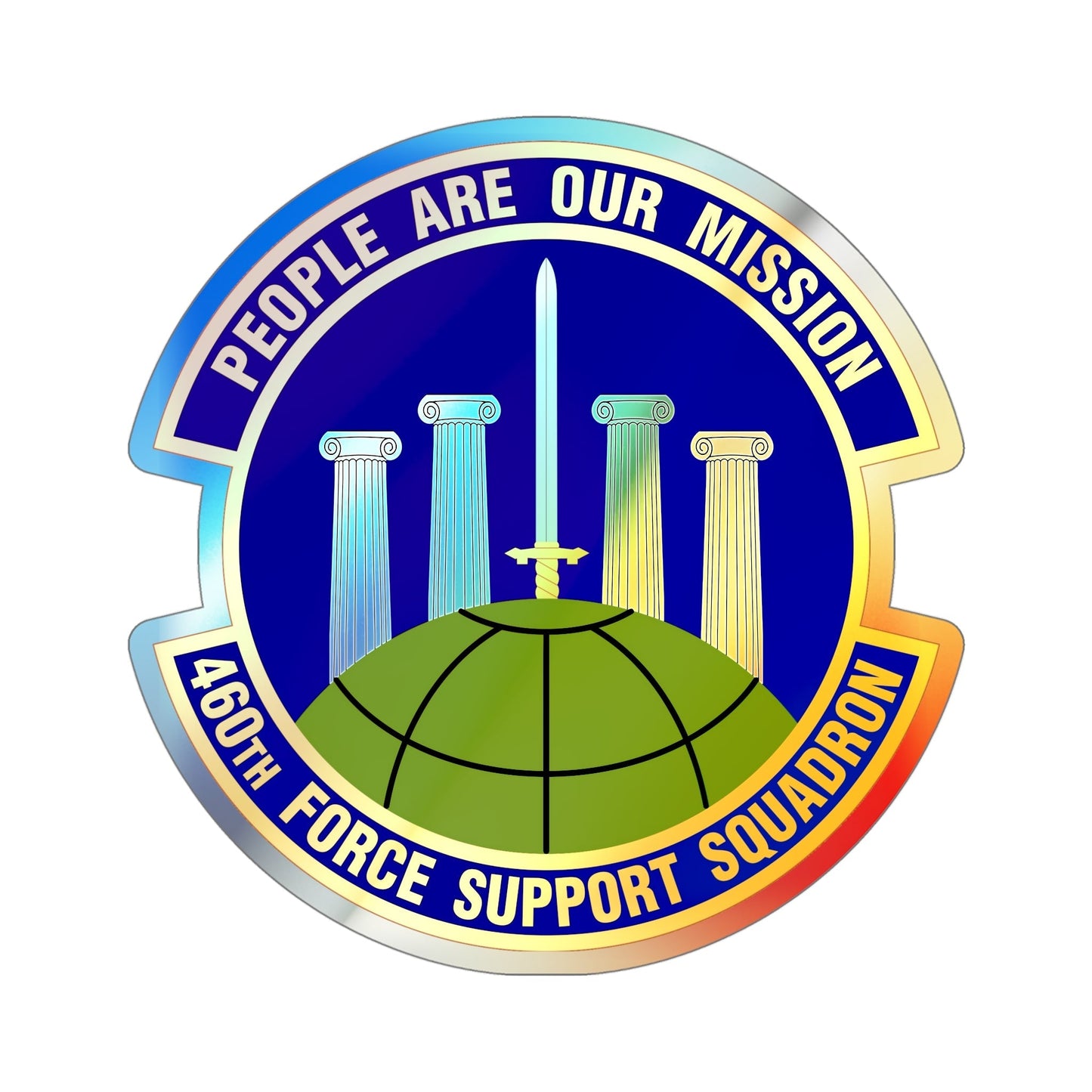 460 Force Support Squadron AFSPC (U.S. Air Force) Holographic STICKER Die-Cut Vinyl Decal-5 Inch-The Sticker Space