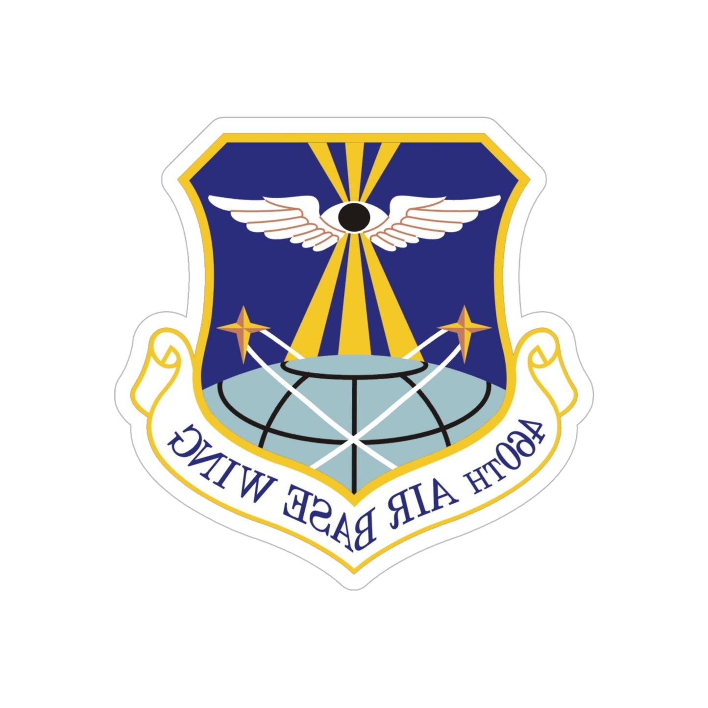 460th Air Base Wing (U.S. Air Force) REVERSE PRINT Transparent STICKER-5" × 5"-The Sticker Space