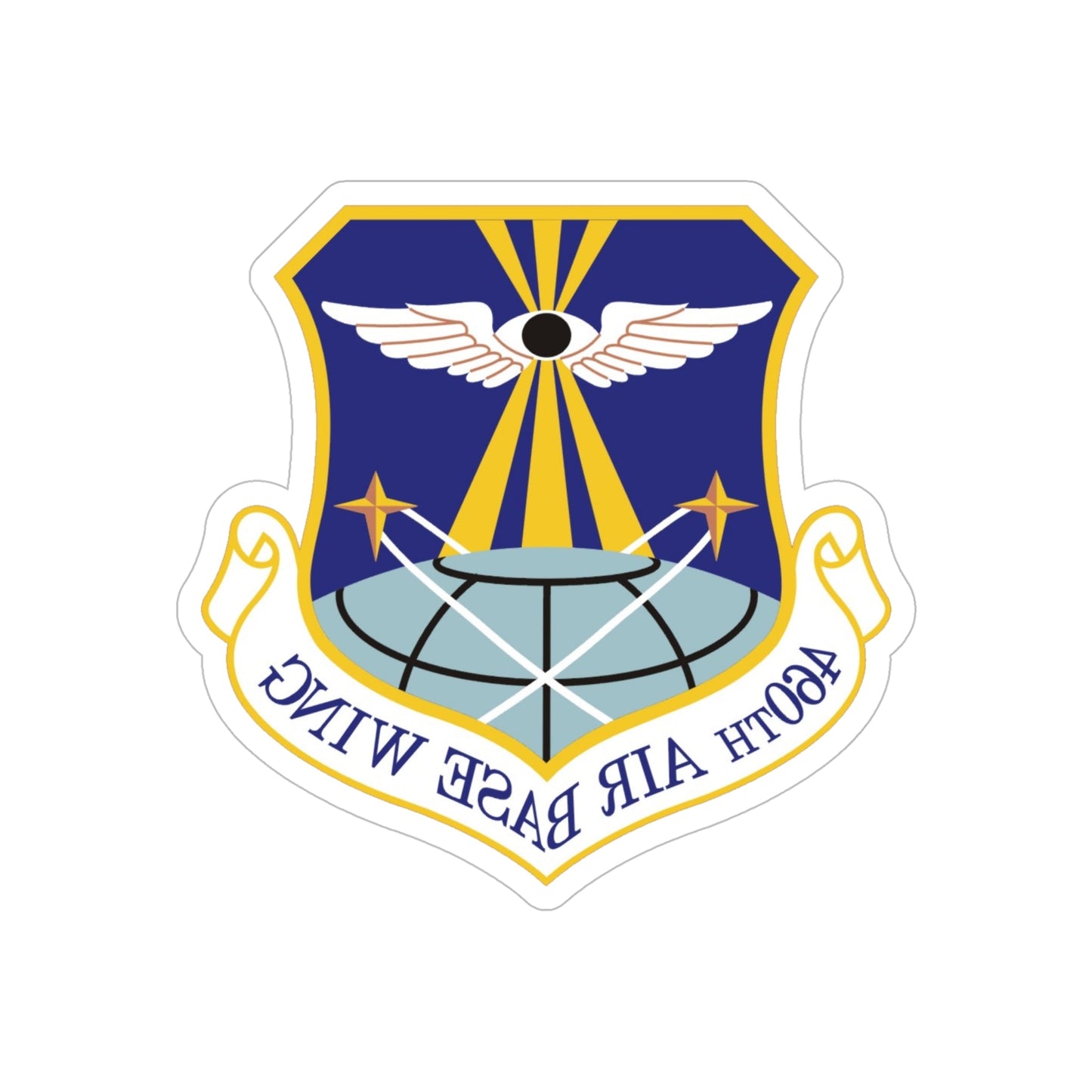 460th Air Base Wing (U.S. Air Force) REVERSE PRINT Transparent STICKER-6" × 6"-The Sticker Space