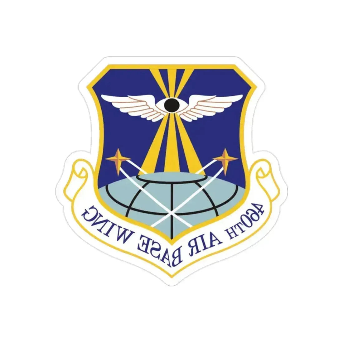 460th Air Base Wing (U.S. Air Force) REVERSE PRINT Transparent Die-Cut STICKER 2 Inch Die-Cut Transparent - The Sticker Space