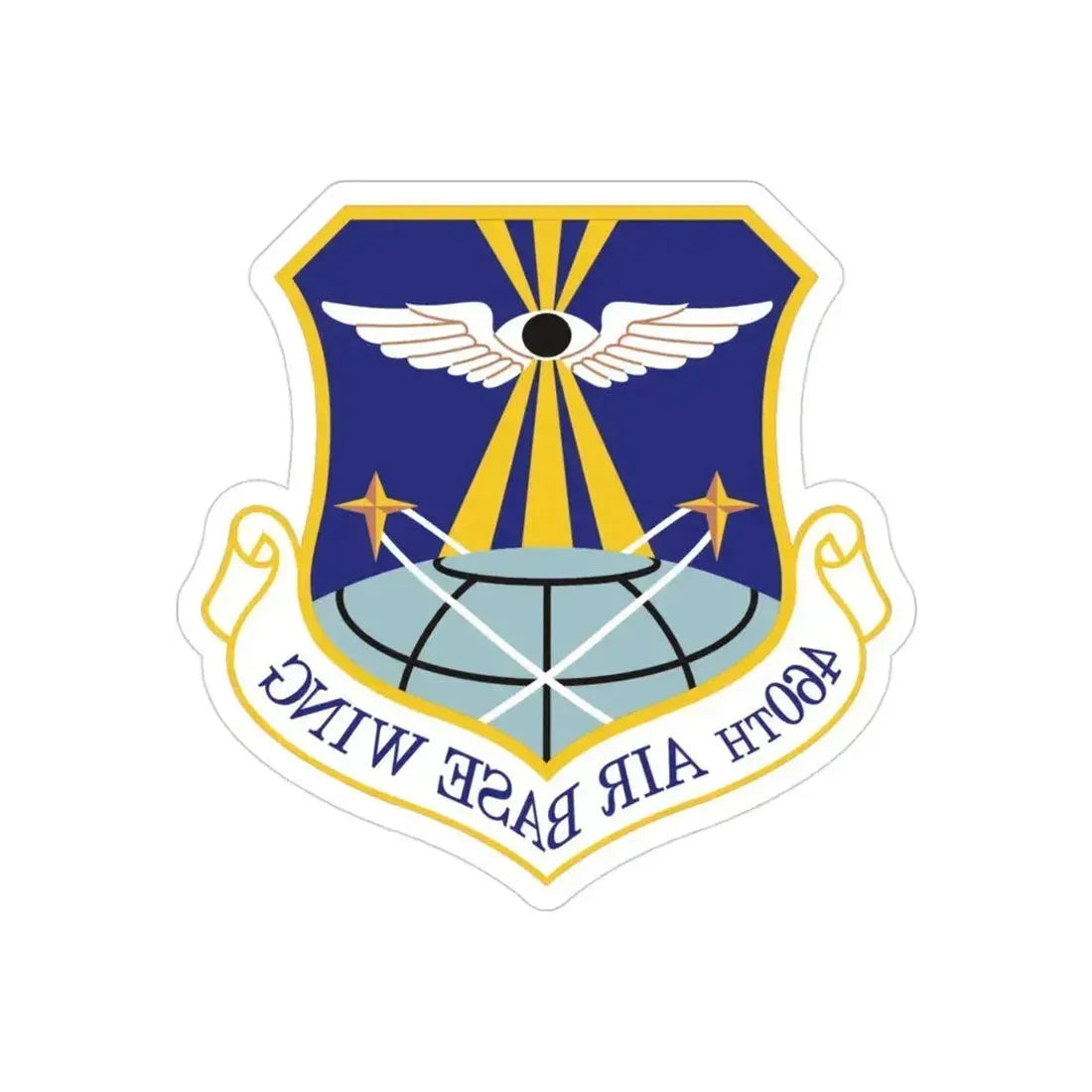 460th Air Base Wing (U.S. Air Force) REVERSE PRINT Transparent Die-Cut STICKER 3 Inch Die-Cut Transparent - The Sticker Space