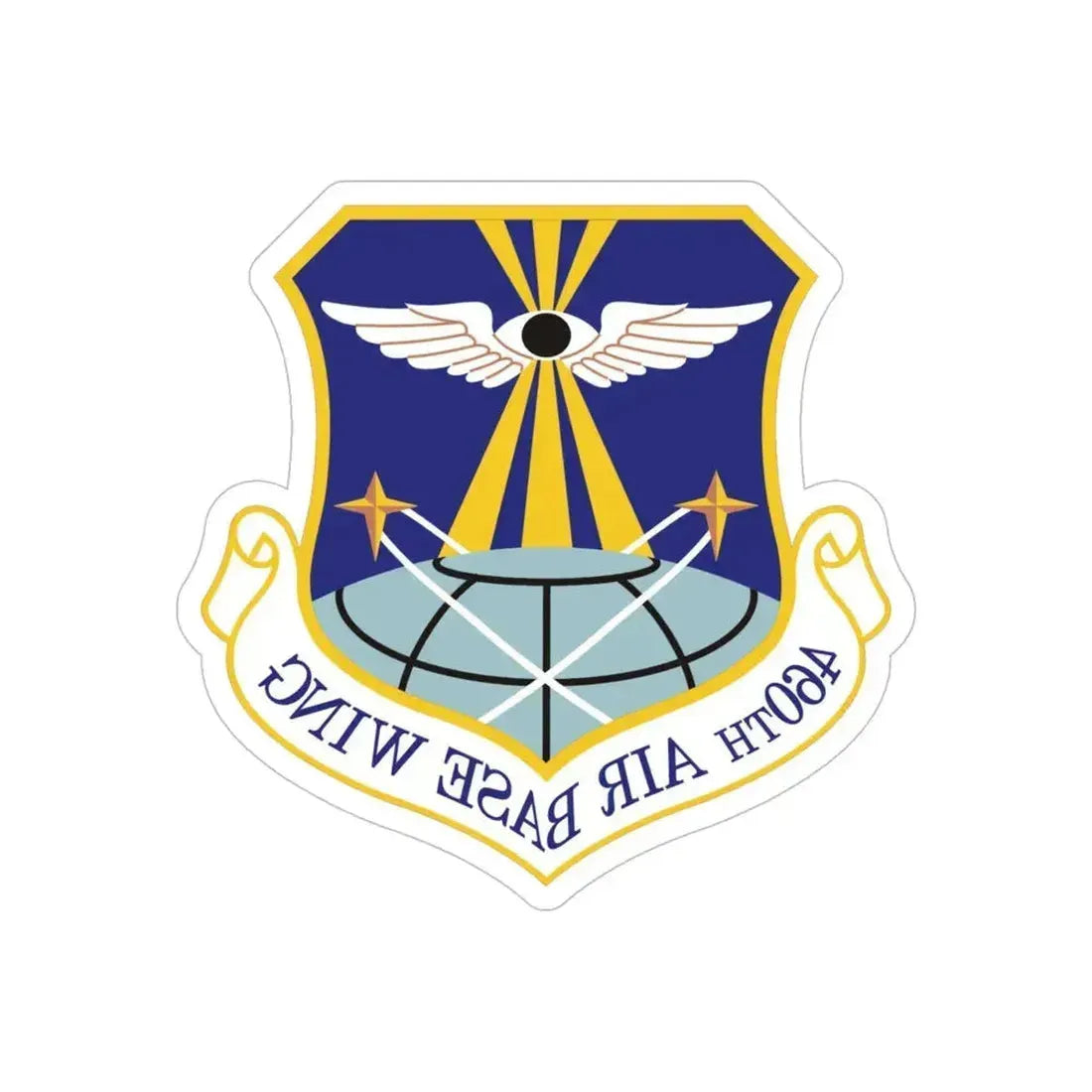 460th Air Base Wing (U.S. Air Force) REVERSE PRINT Transparent Die-Cut STICKER 5 Inch Die-Cut Transparent - The Sticker Space