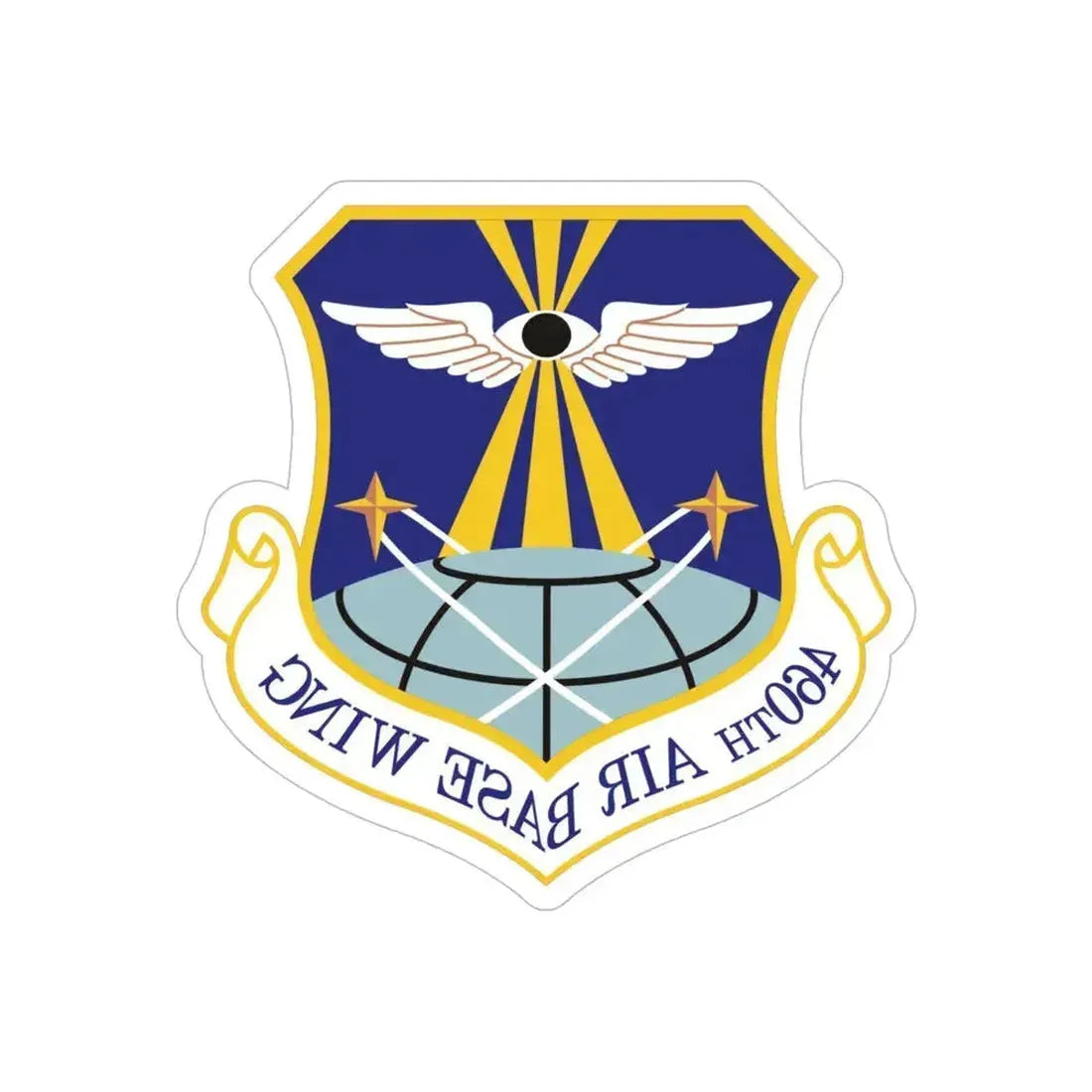 460th Air Base Wing (U.S. Air Force) REVERSE PRINT Transparent Die-Cut STICKER 6 Inch Die-Cut Transparent - The Sticker Space