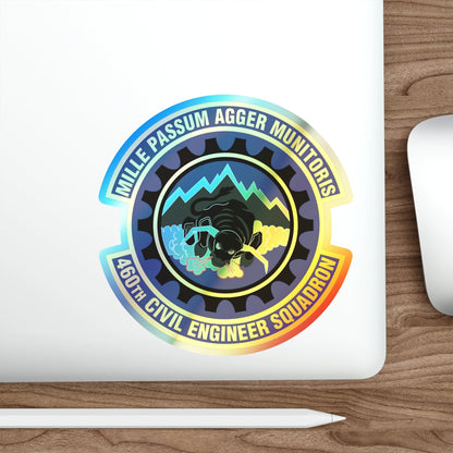 460th Civil Engineer Squadron (U.S. Air Force) Holographic STICKER Die-Cut Vinyl Decal-The Sticker Space